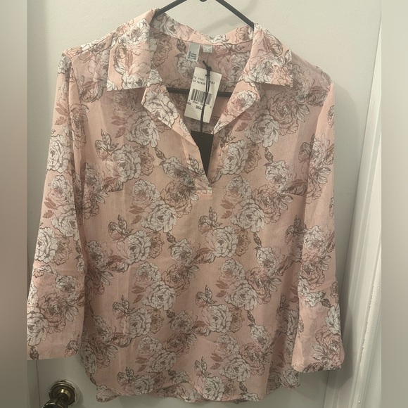 NWT KUT FROM THE KLOTH Women blouse Pink Floral V Neck 3/4 sleeves  size small - Picture 1 of 12